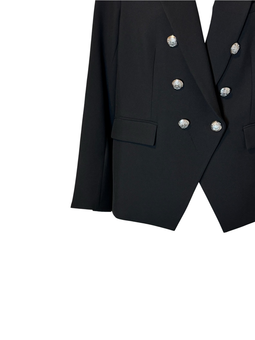 Veronica Beard Miller Dickey Jacket Women’s Size 14 Black Blazer Silver Buttons - Picture 13 of 14